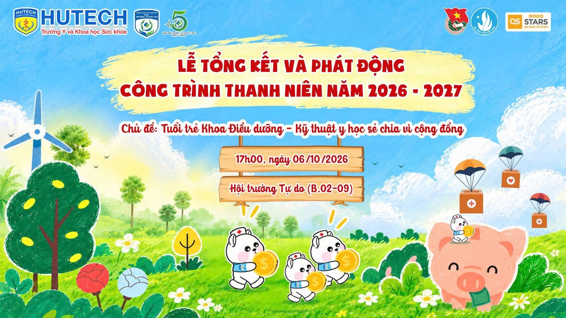 Lễ Tổng kết & Phát động Công trình thanh niên 2026 - 2027 với chủ đề “Tuổi trẻ Khoa Điều dưỡng - Kỹ thuật y học sẻ chia vì cộng đồng”